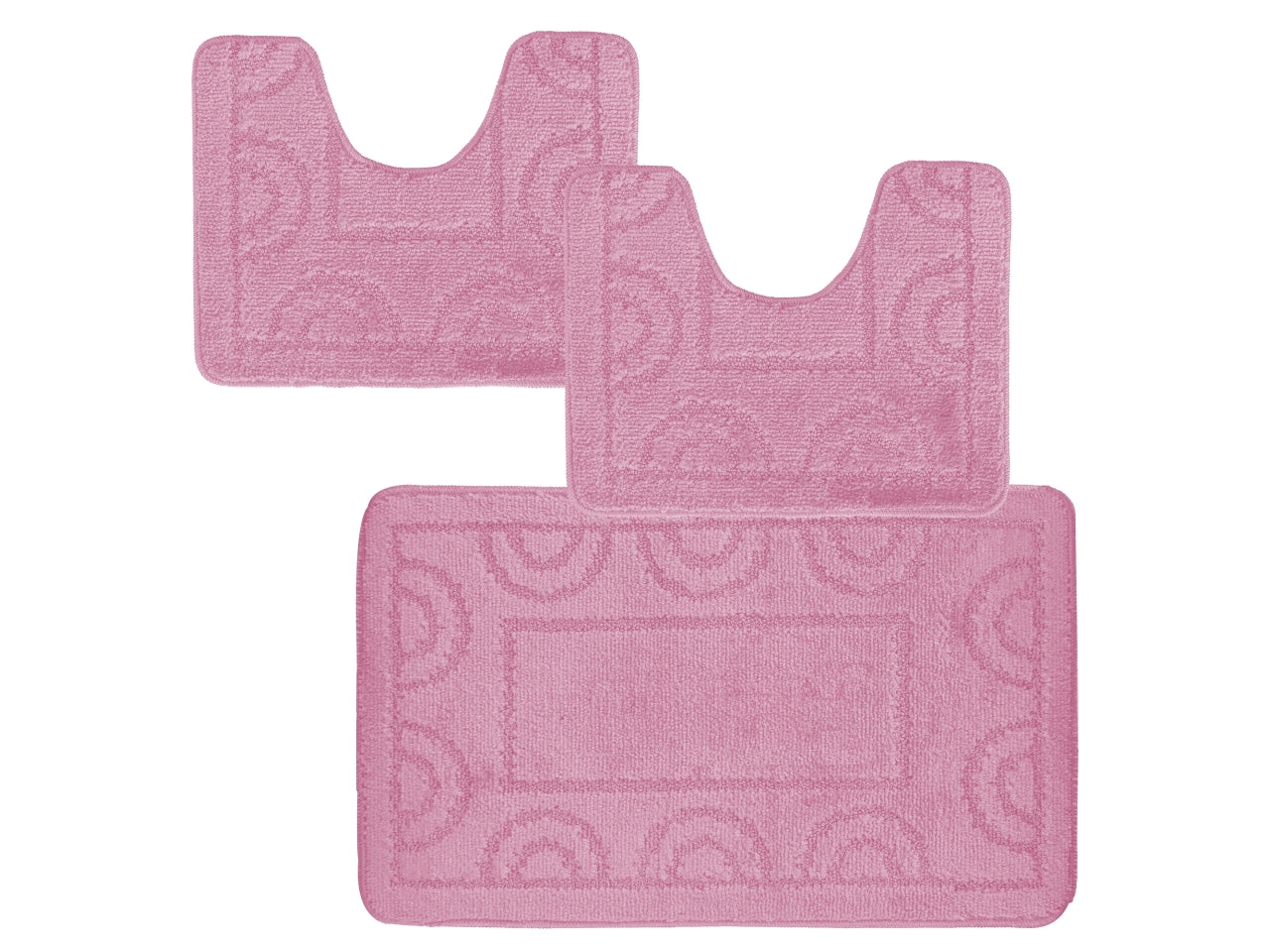 Tappeto nicole parure colore rosa la confezione comprende 3 tappeti