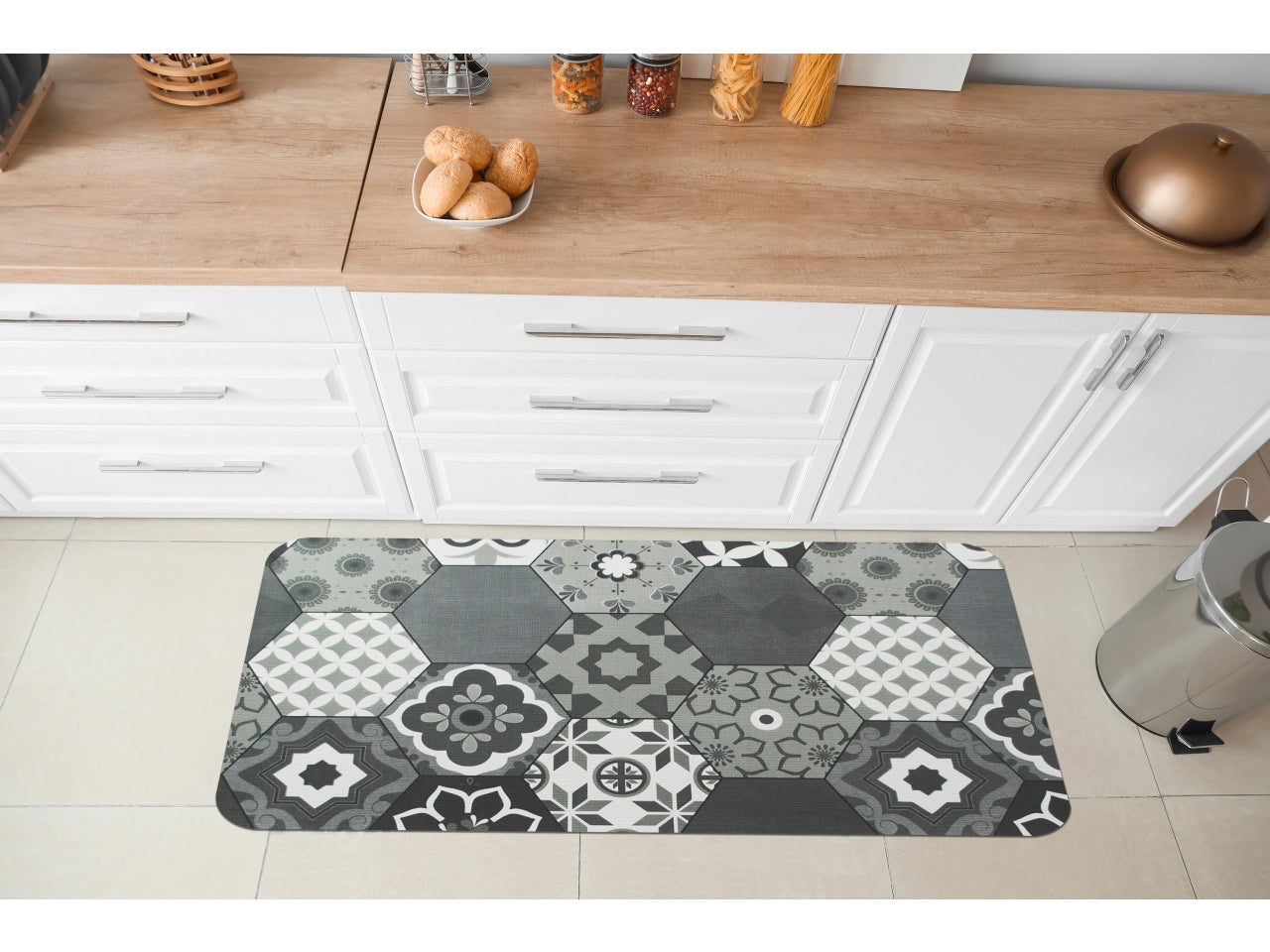 Tappeto floor misura 50x180cm marble grigio