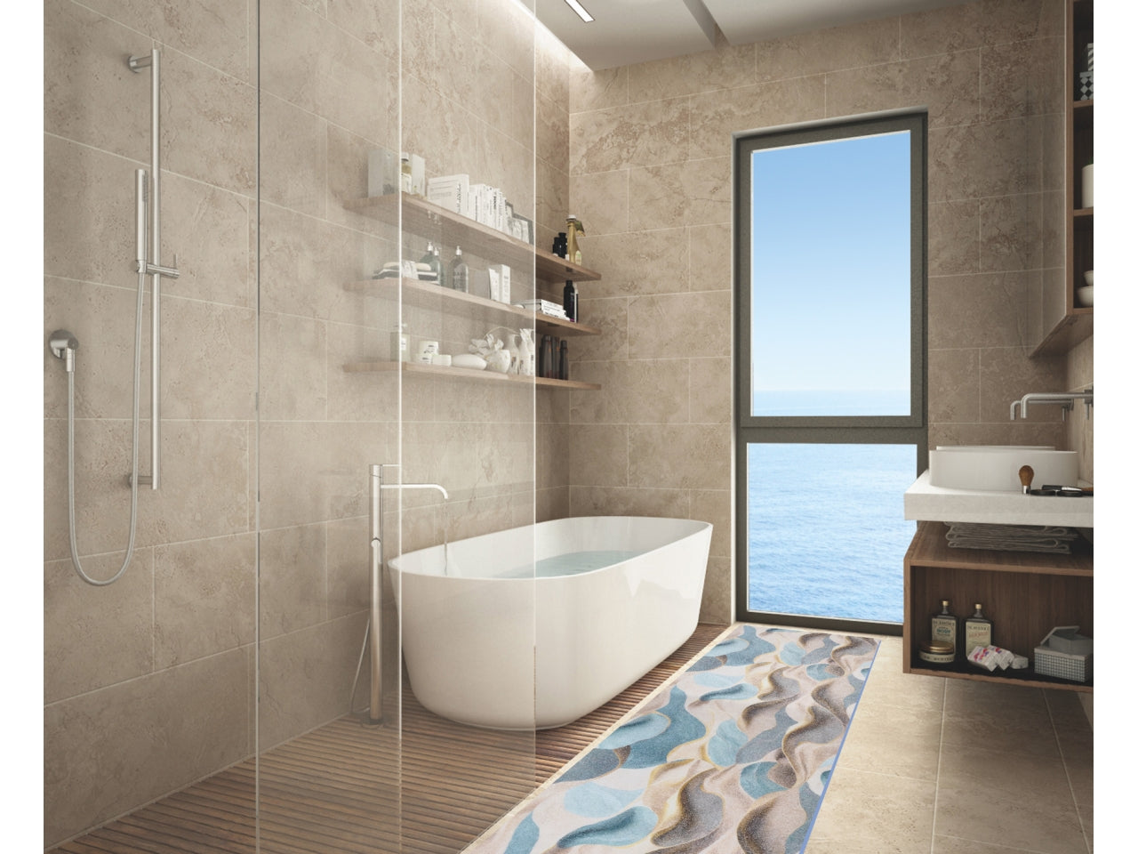 Tappeto spongy misura 50x90cm laguna