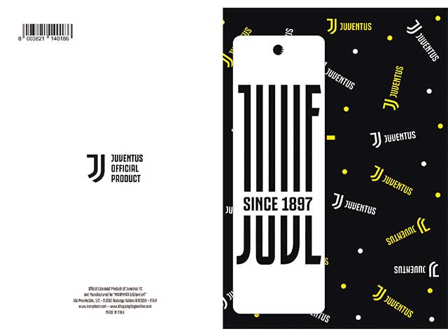 Biglietto auguri juventus con segna libro misura 12x18cm