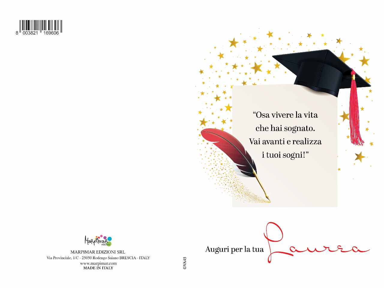 Biglietto auguri per laurea con foil