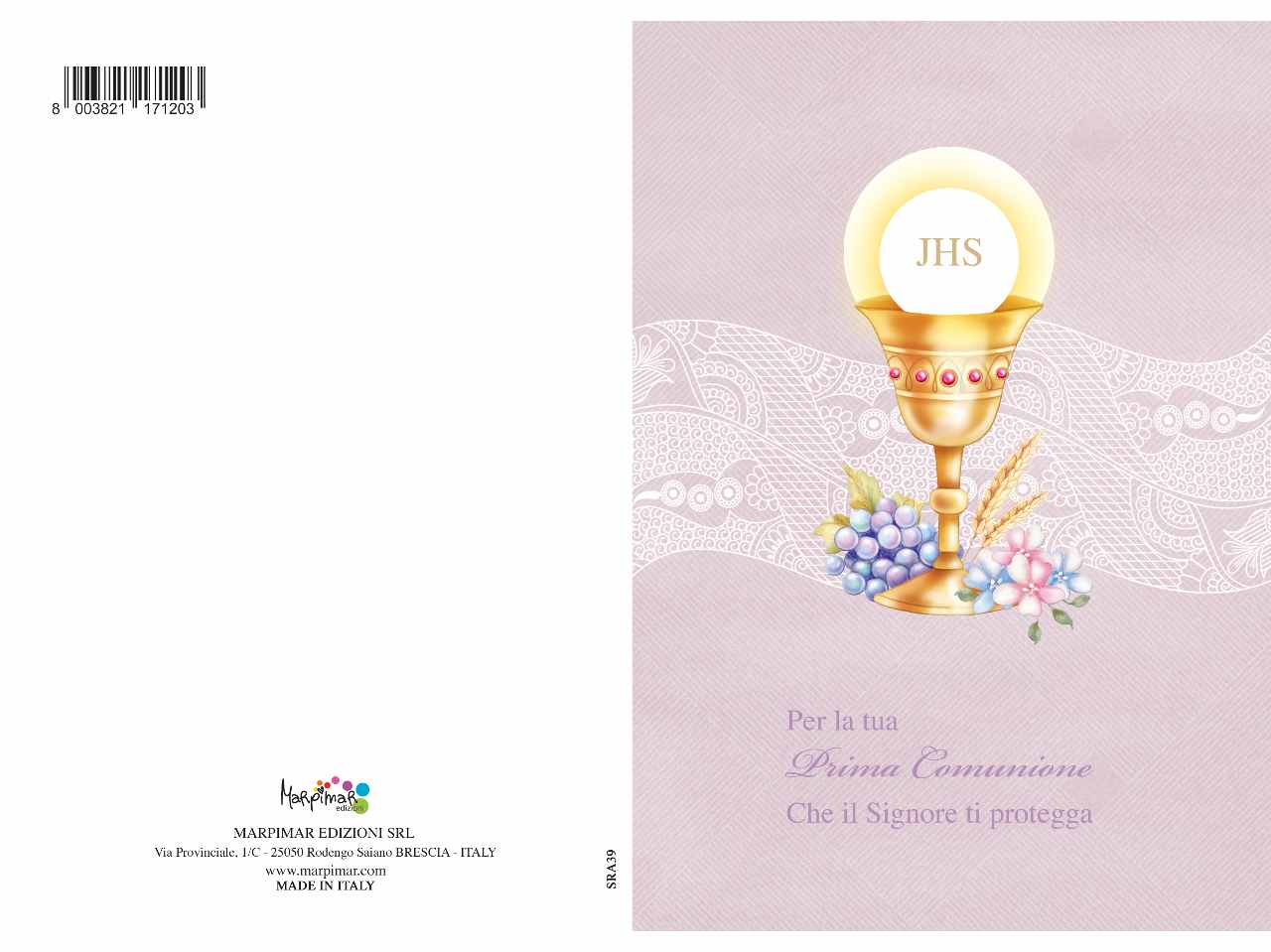 Biglietto comunione con glitter