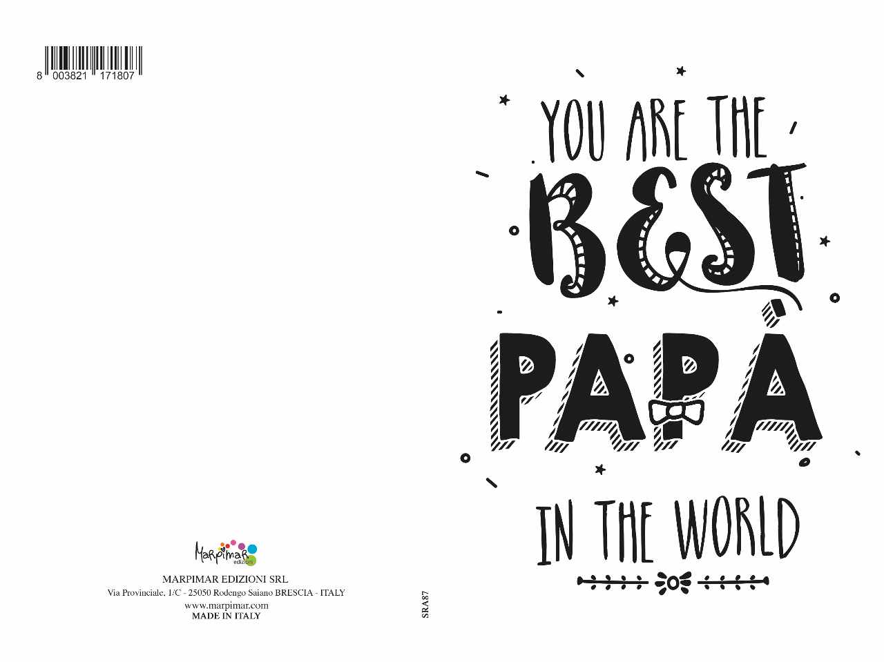 Biglietto auguri papa' con scritta you are the best papà in the world