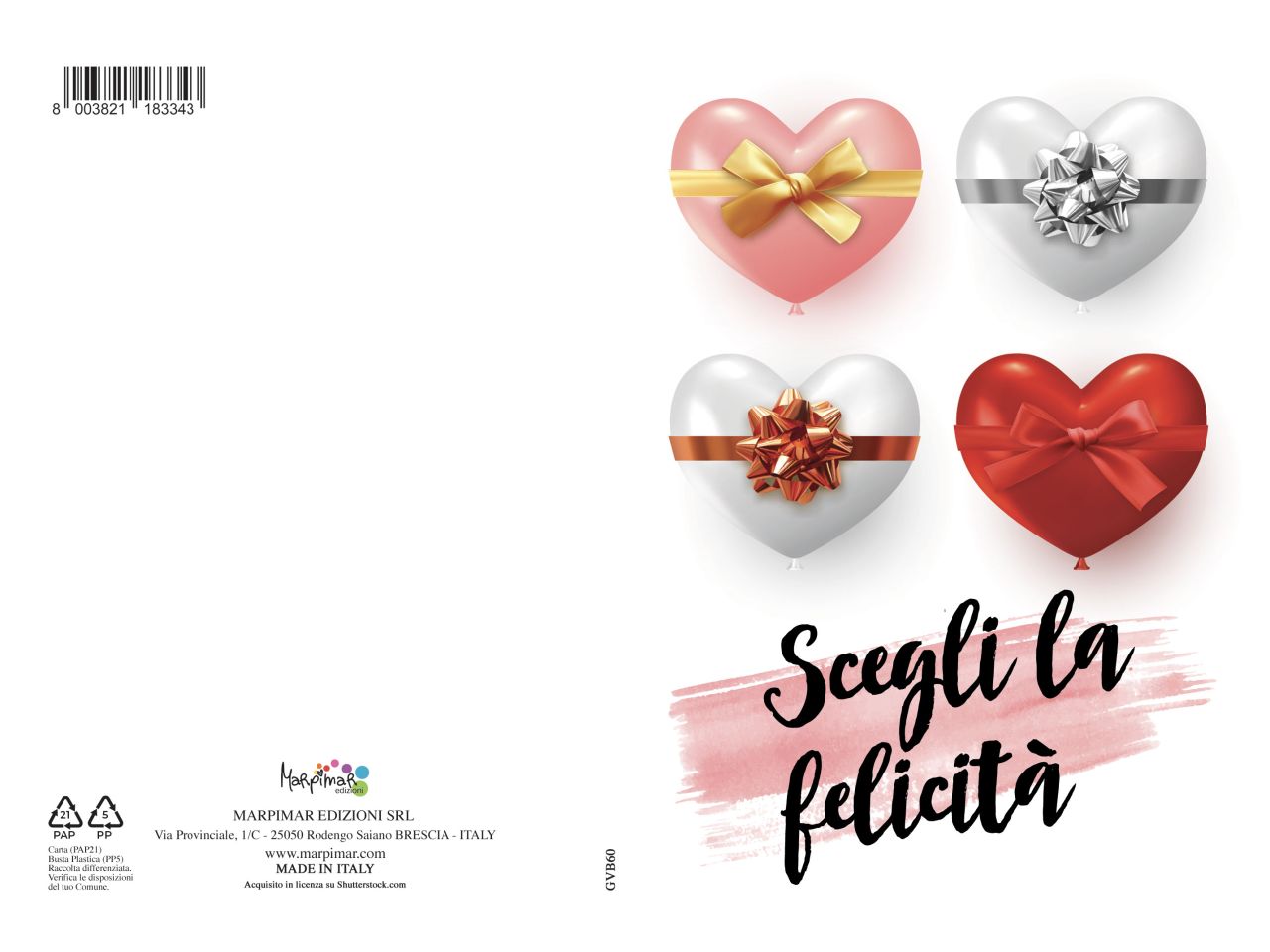Biglietto auguri con scritta scegli la tia felicità con glitter