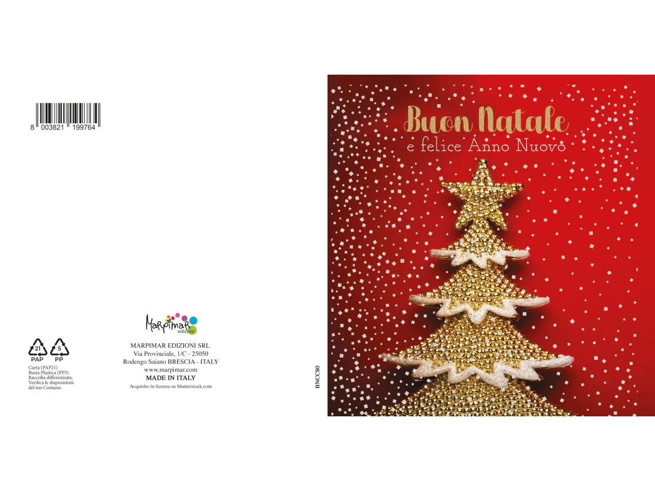 Biglietto buon natale quadrato