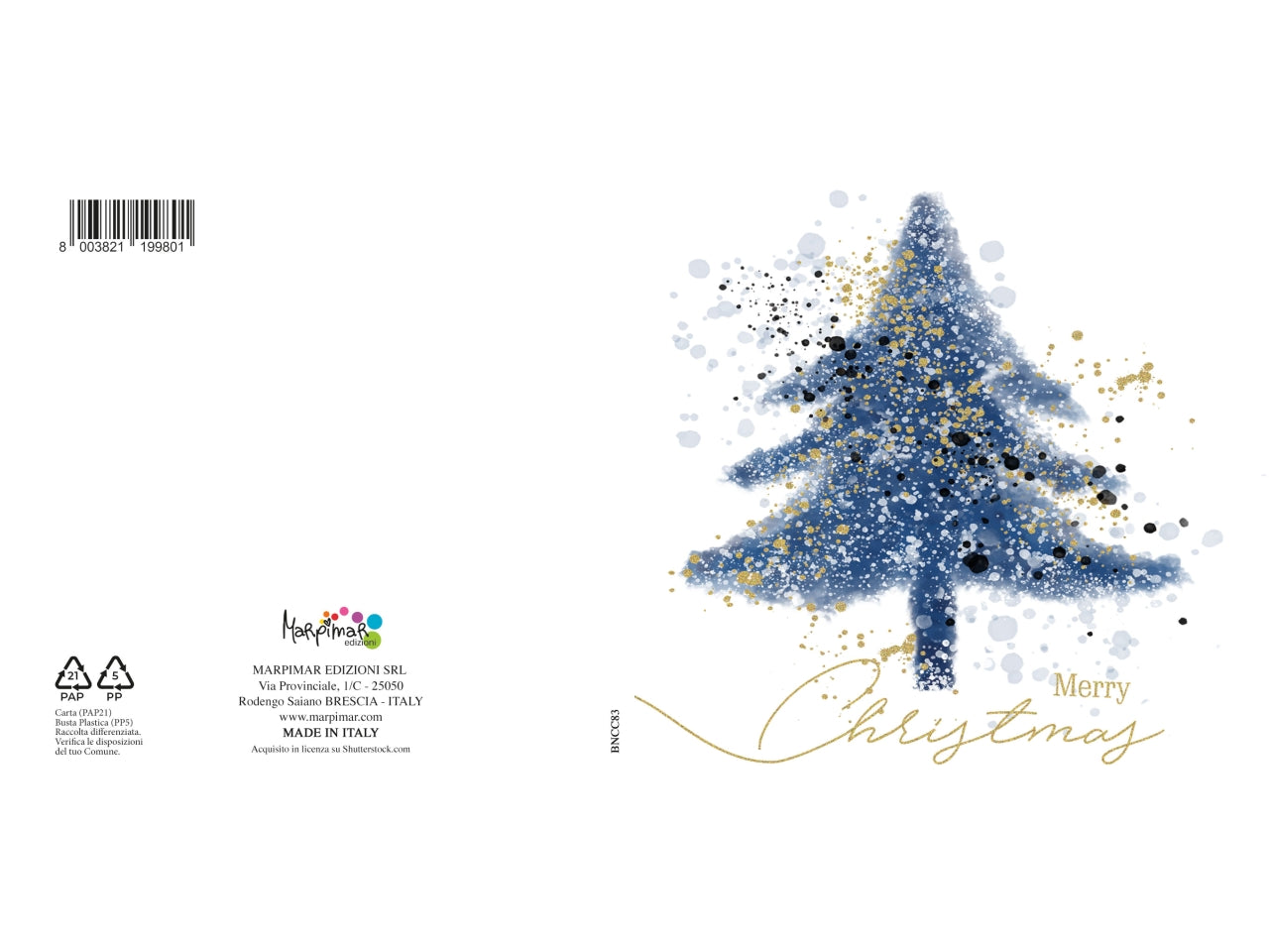 Biglietto buon natale quadrato