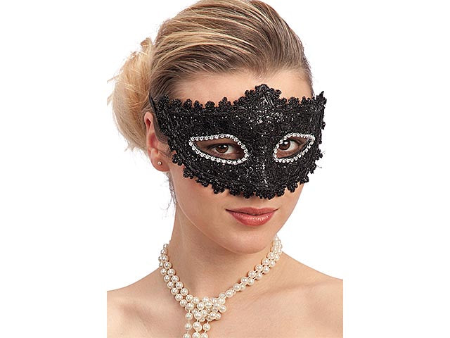 Maschera c/pizzo nera 00745