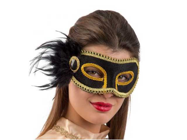 Maschera plastica c/vell.nero 761