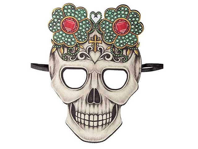 Maschera teschio con fiori 1786
