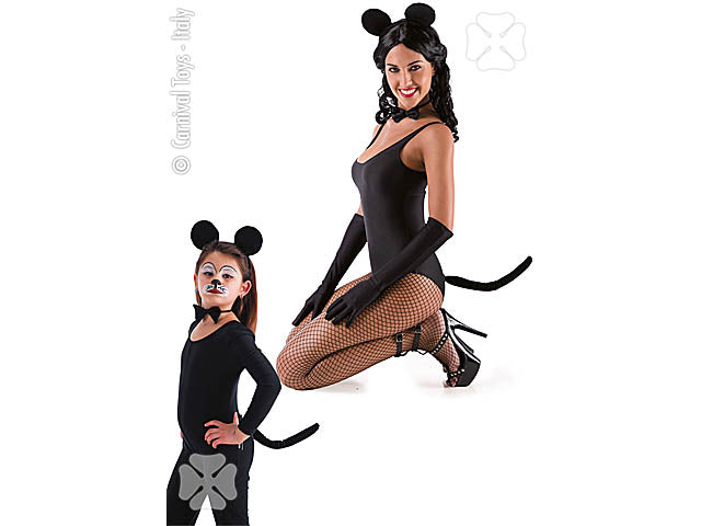 Set topolina: cerchietto, coda e papillon