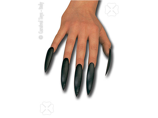 Unghie nere adesive 6cm 10 pezzi 07943