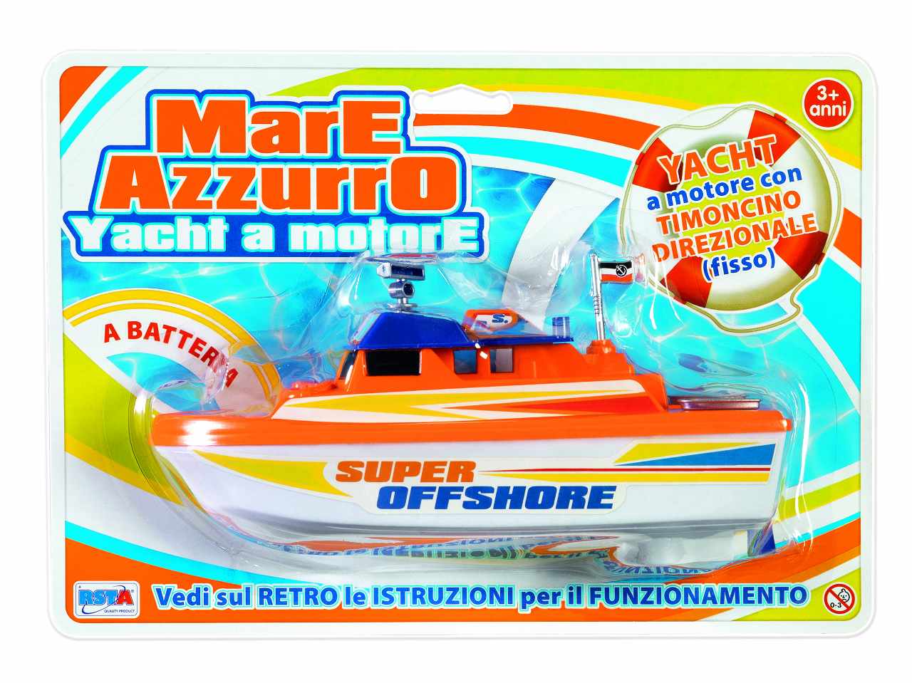 Motoscafo radiocomandato battello azzurro
