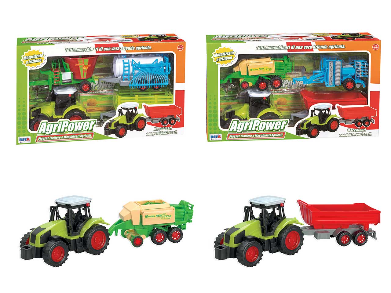Playset trattore piu macchinari agripower