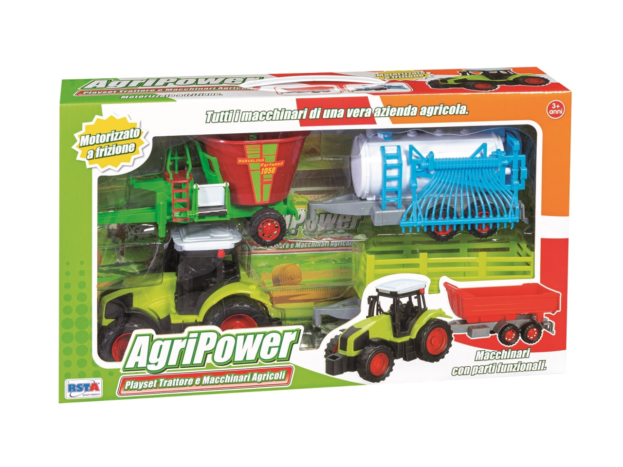 Playset trattore piu macchinari agripower