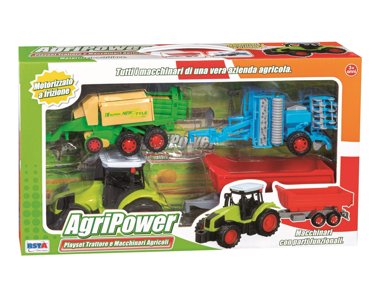 Playset trattore piu macchinari agripower