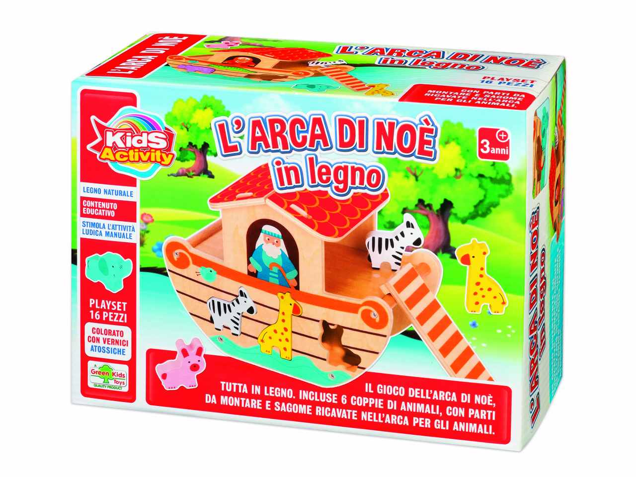 Arca di noe in legno c/animali11156