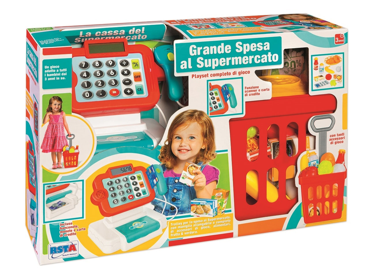 Playset cucina spesa al supermercato con trolley