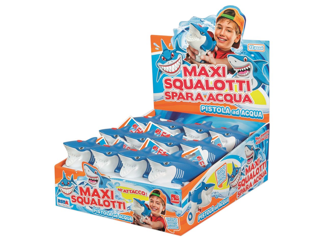 Pistole ad acqua misura 13cm maxi squalotti