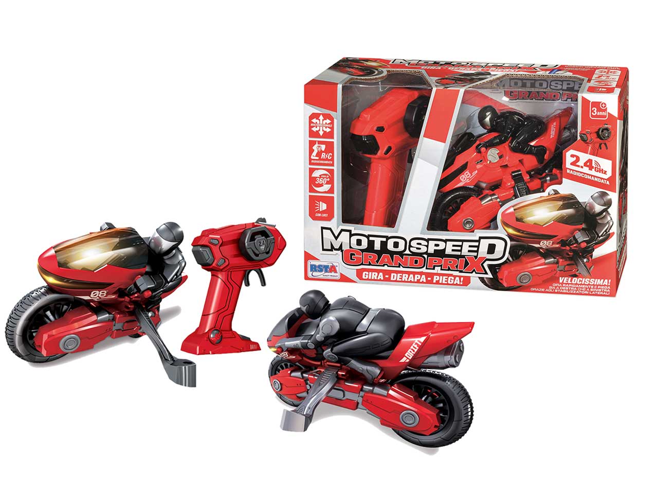 Moto speed radiocomandata 2,4ghz con luci a batteria usb incluso