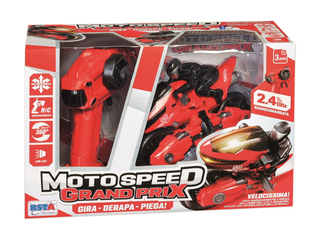 Moto speed radiocomandata 2,4ghz con luci a batteria usb incluso