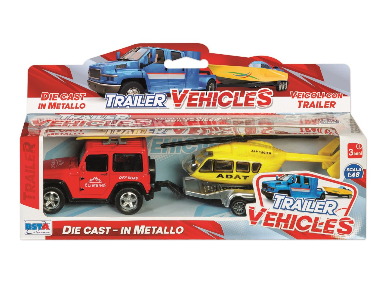 Auto die cast fuoristrada con carrello modelli assortiti