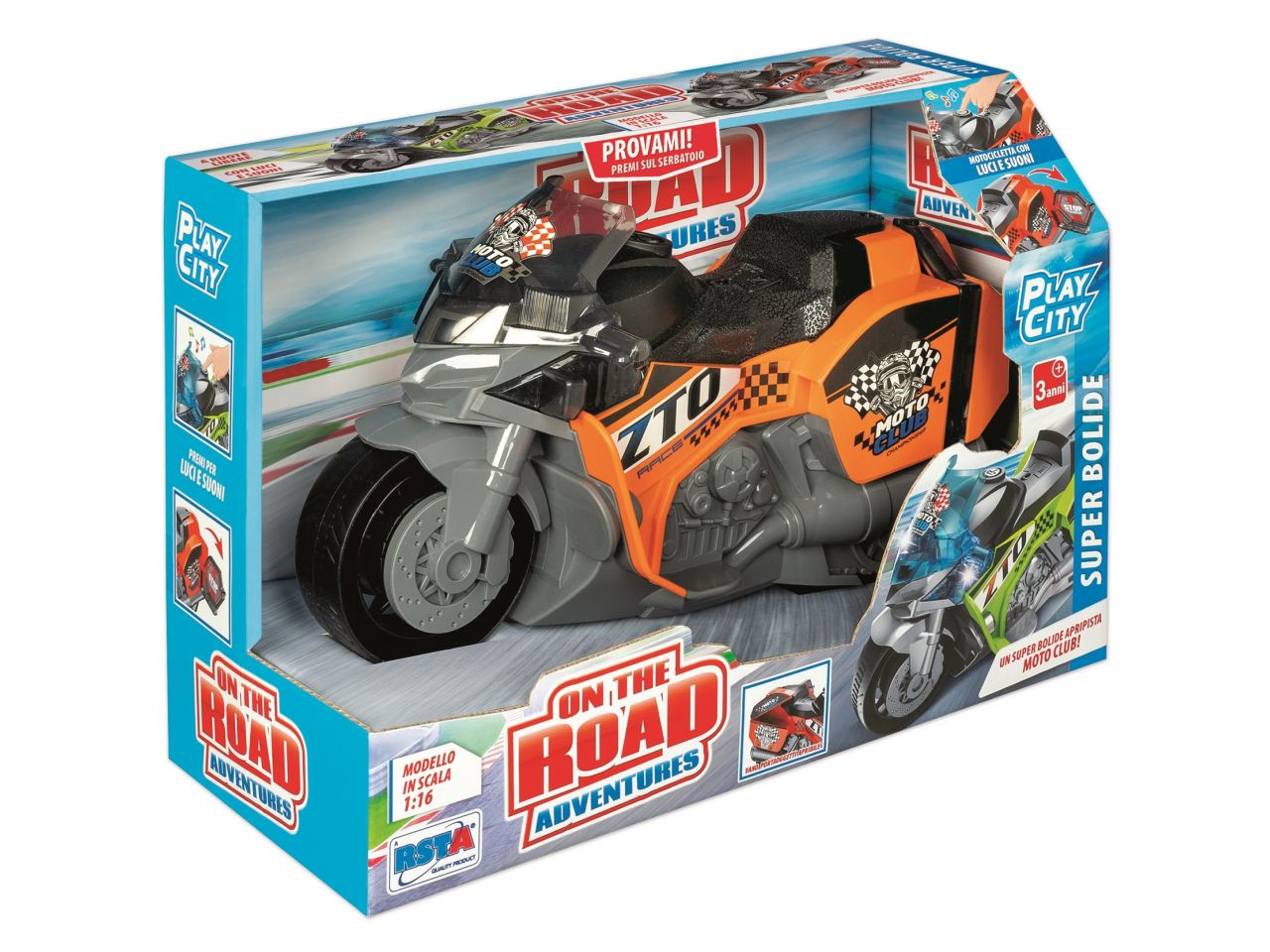 Moto superbolide a frizione scala 1:16 colori assortiti