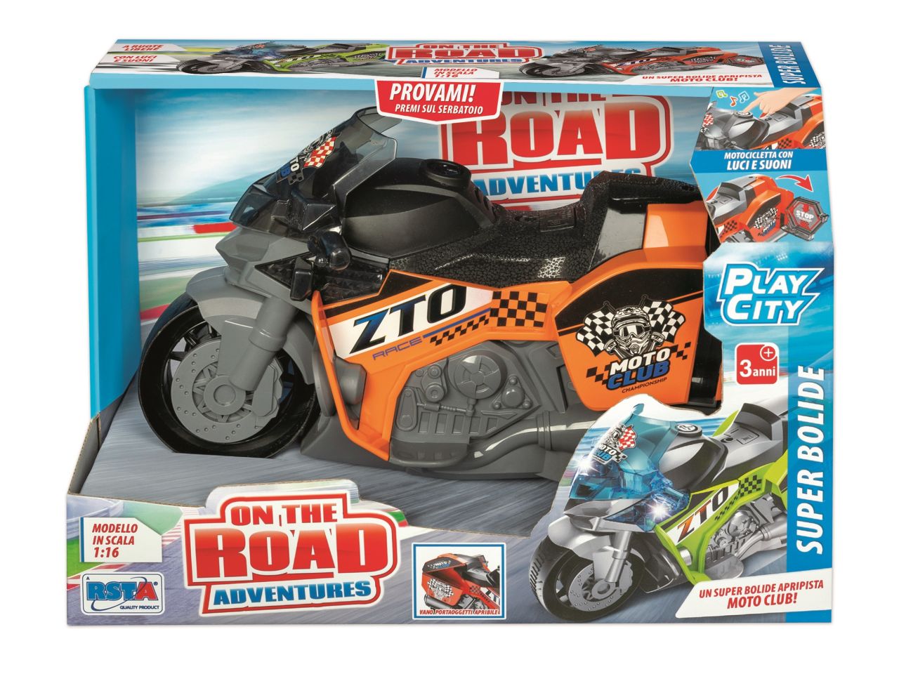 Moto superbolide a frizione scala 1:16 colori assortiti