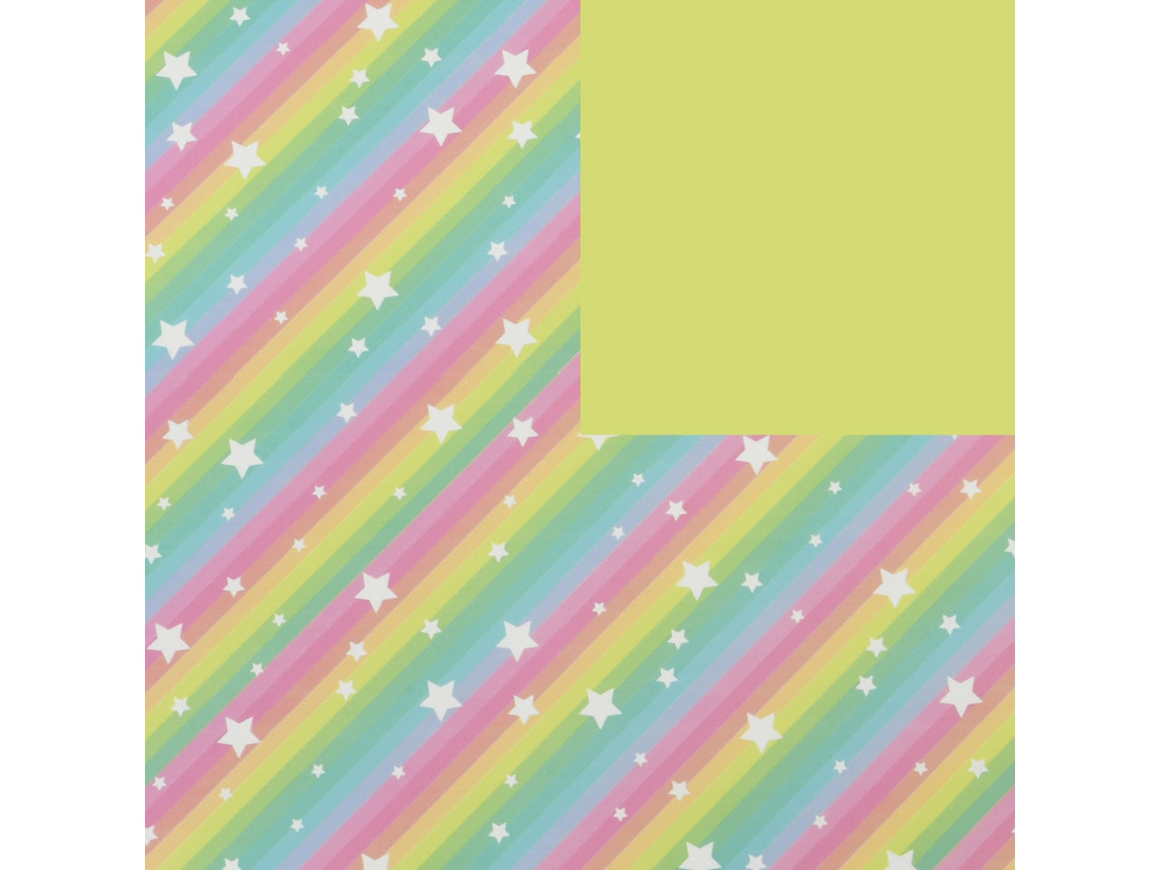 Rotolo Carta Regalo arcobaleno con stelline Double Face 100cmx25m, Polipropilene Riciclabile - Made in Italy