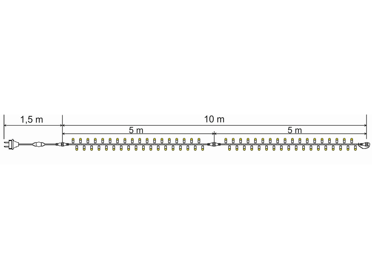 100 lucciolone led bianco caldo, con 20 flash, 10 mt,cavo bianco, prolungabile massimo per 20 set, uso esterno/interno