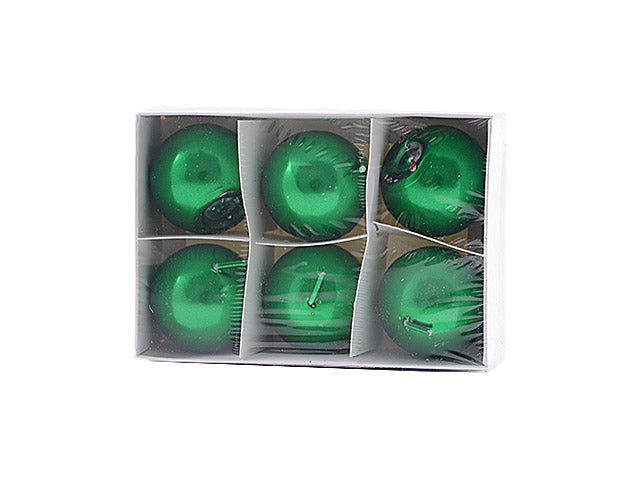 Candela sfera verde met.4cm 6 pezzi 1201
