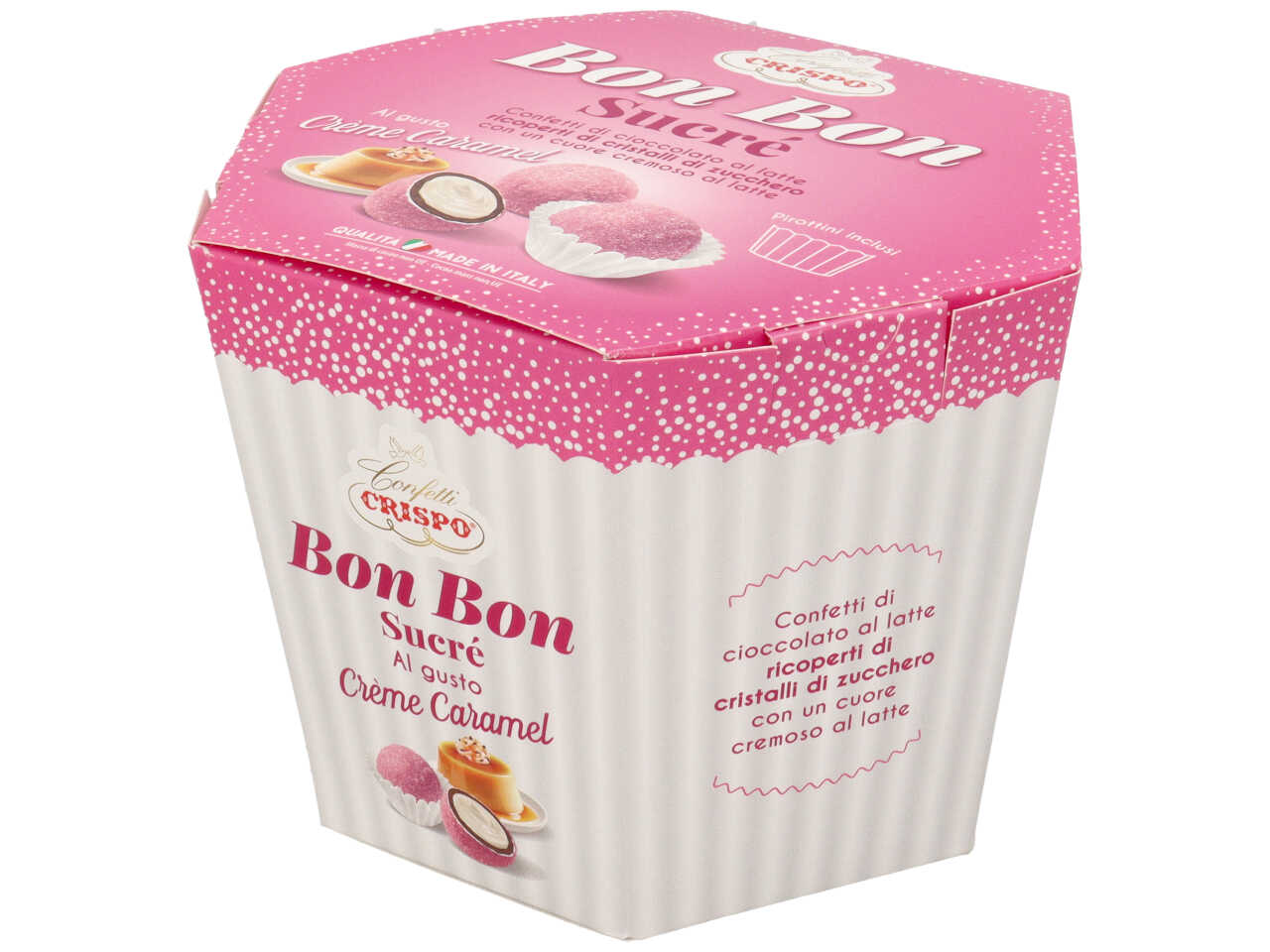 Bon bon sucre' bianco al gusto di creme caramel - confezione da 500gr