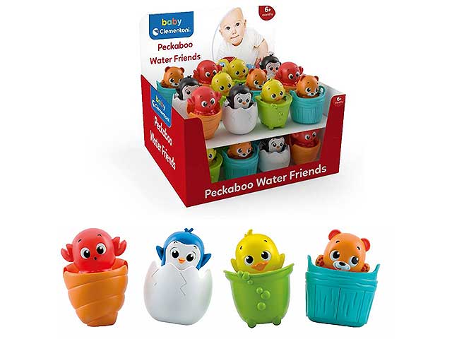 Peckaboo Water Friends Giocattolo da Bagno Divertimento Motoria Assortiti - Clementoni Baby