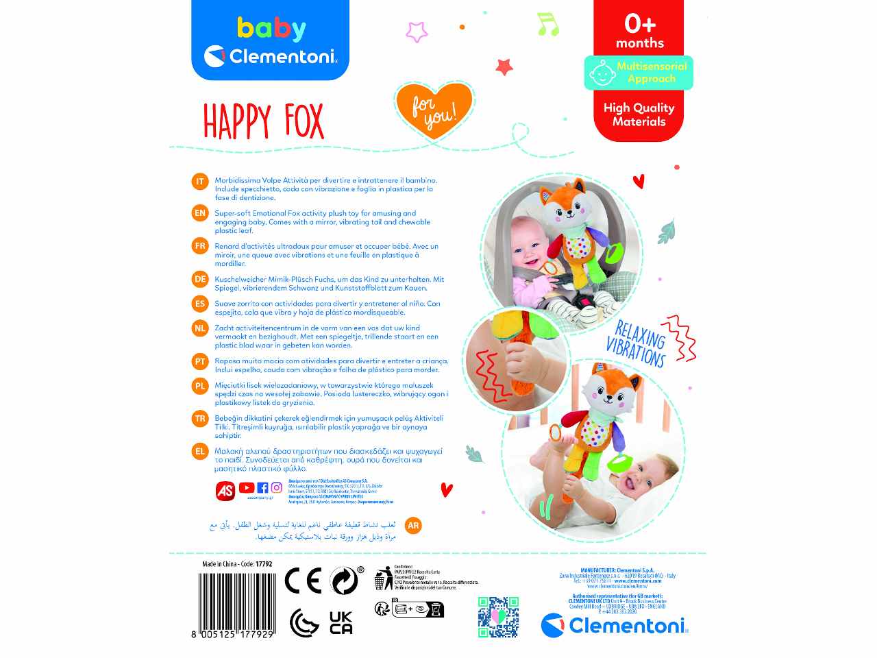 Primi mesi fox activity plush 17792