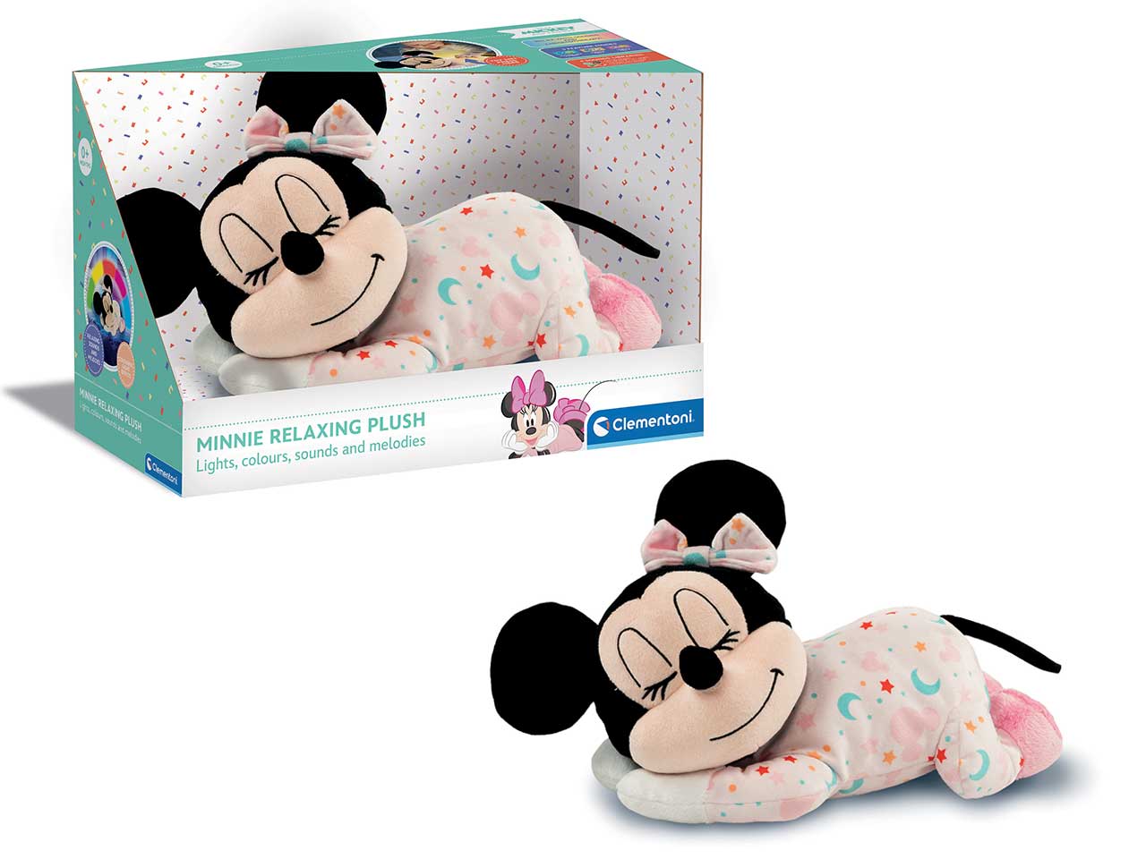 Peluche Calmante Minnie Mindfulness Plush per il Benessere del Bambino, età consigliata: + 0 mesi - Clementoni