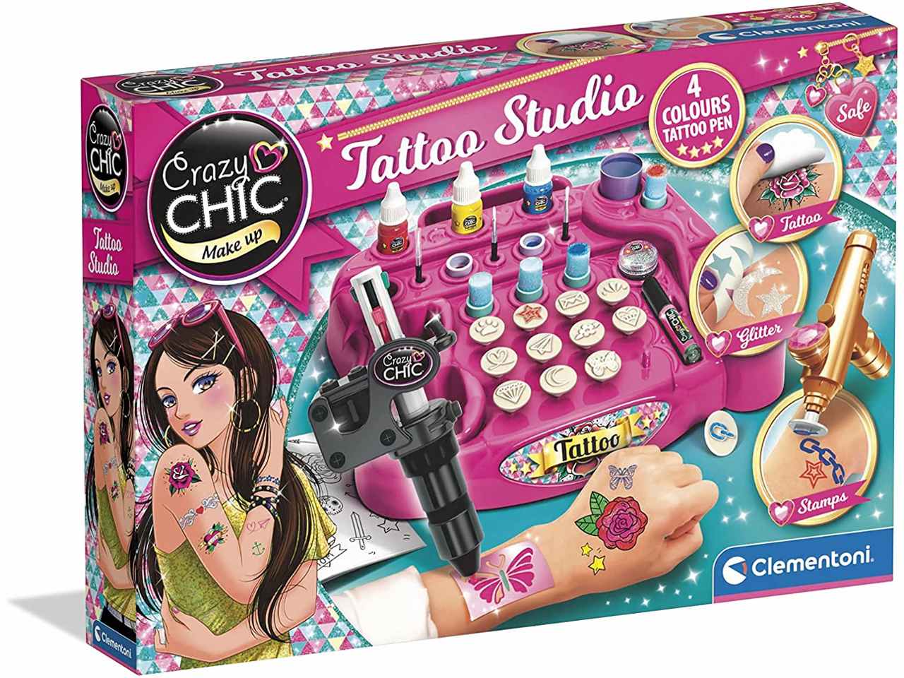 Crazy Chic Tattoo Studio Gioco Tatuaggi Temporanei - Clementoni