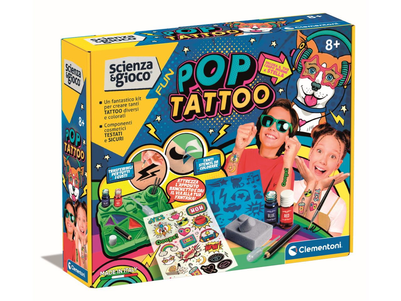 FunPop Tattoo Set Tatuaggi Temporanei - Clementoni
