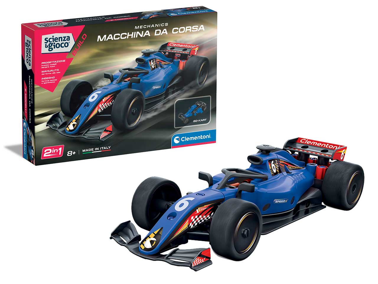 Kit di Montaggio giocattolo Formula 1 Blu per Giovani Ingegneri - Clementoni