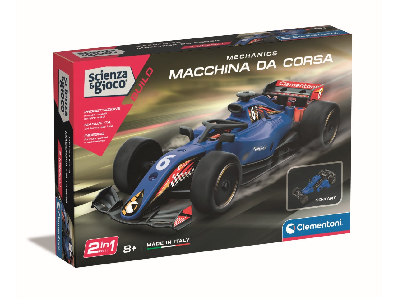 Kit di Montaggio giocattolo Formula 1 Blu per Giovani Ingegneri - Clementoni