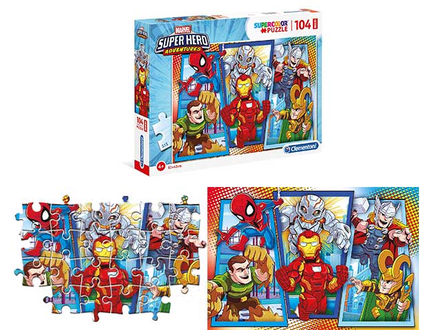 Puzzle 104 pezzi maxi superhero 2020 23746