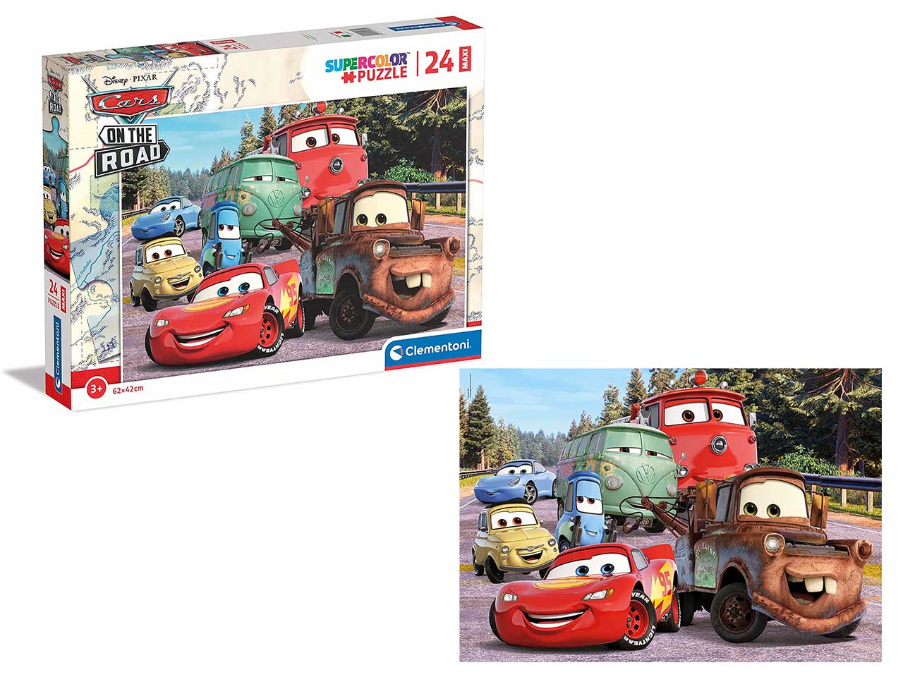 Supercolor Disney Pixar Cars on the Road Puzzle 24 Pezzi - Clementoni