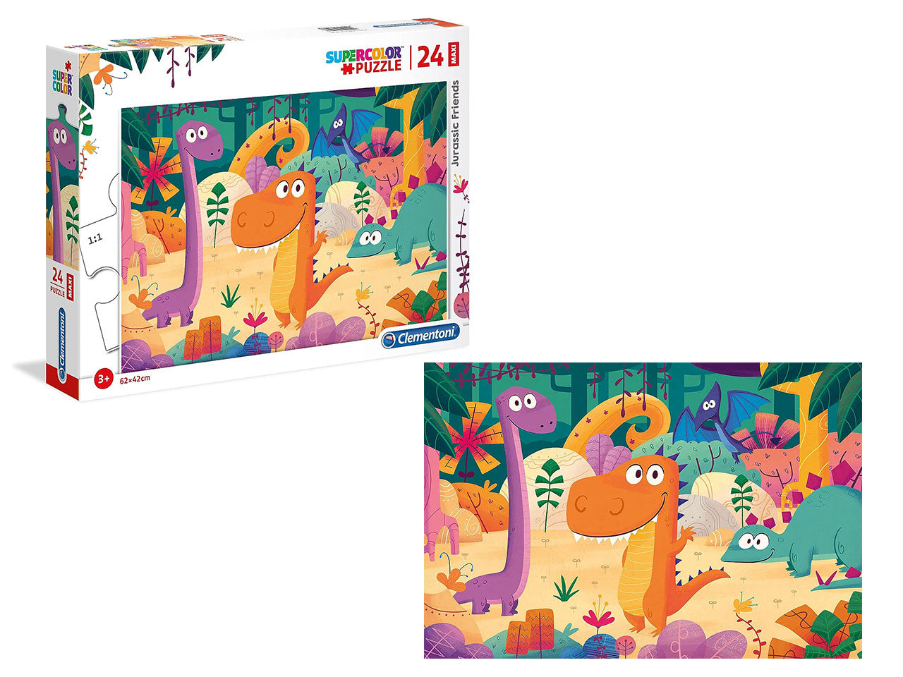Puzzle maxi jurassic friends da 24 pezzi