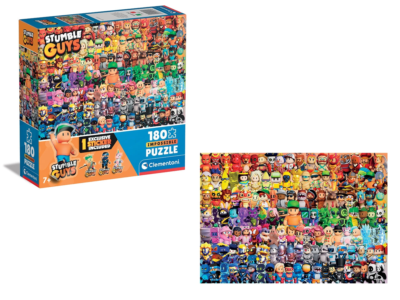 Puzzle Stumble Guys Videogioco, Impossible 180 Pezzi Bambini 7 Anni, Gaming, Made In Italy, 29321 - Clementoni