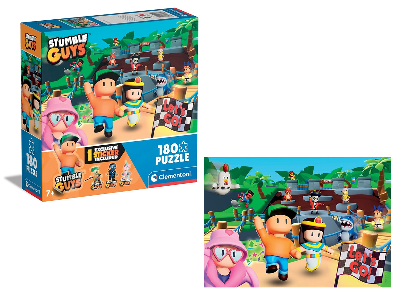 Puzzle Stumble Guys Videogioco 180 Pezzi Bambini 7 Anni, Gaming, Made In Italy, 29322 - Clementoni