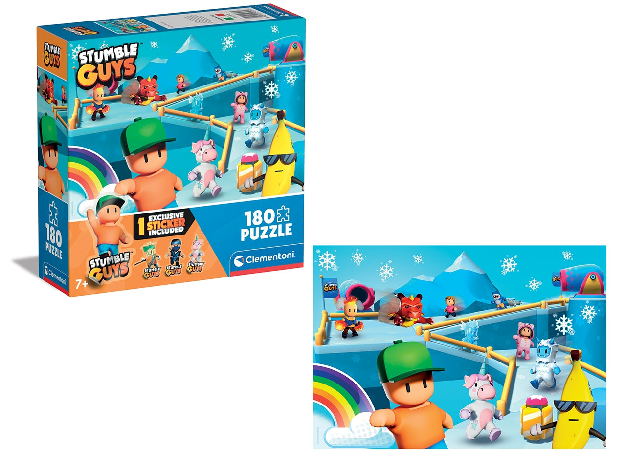 Puzzle Stumble Guys Videogioco, 180 Pezzi Bambini 7 Anni, Gaming, Made In Italy, 29323 - Clementoni