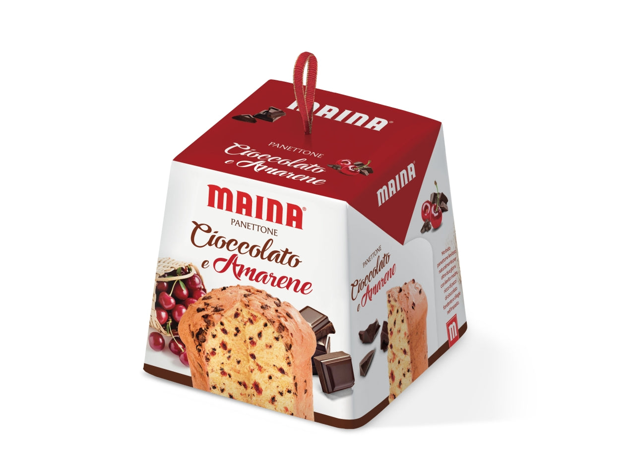 Maina panettone peso 750gr al gusto cioccolato e amarene