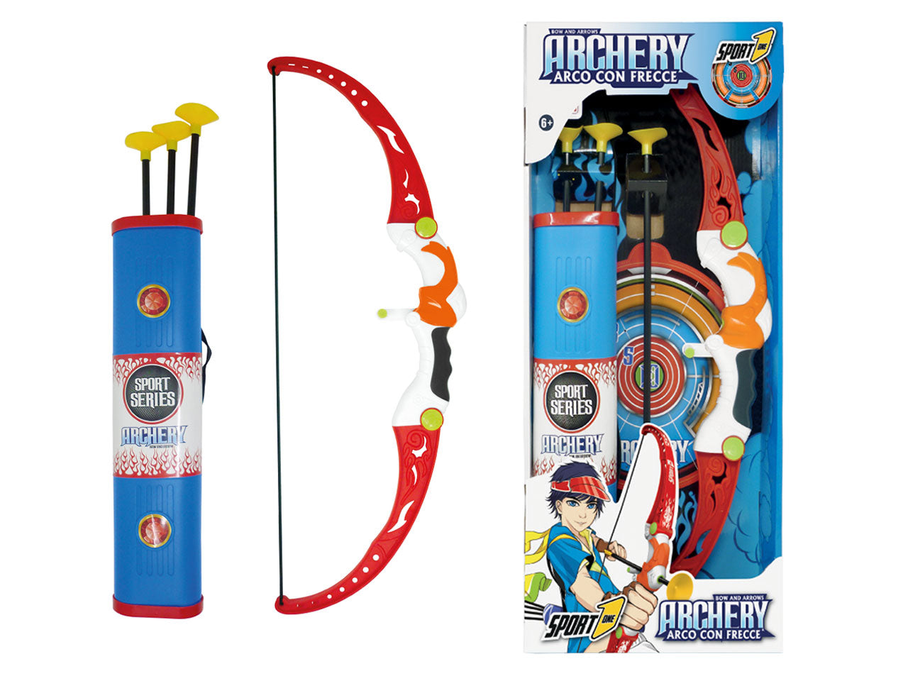 Set arciere flames arco 57cm con 3 frecce e custodia