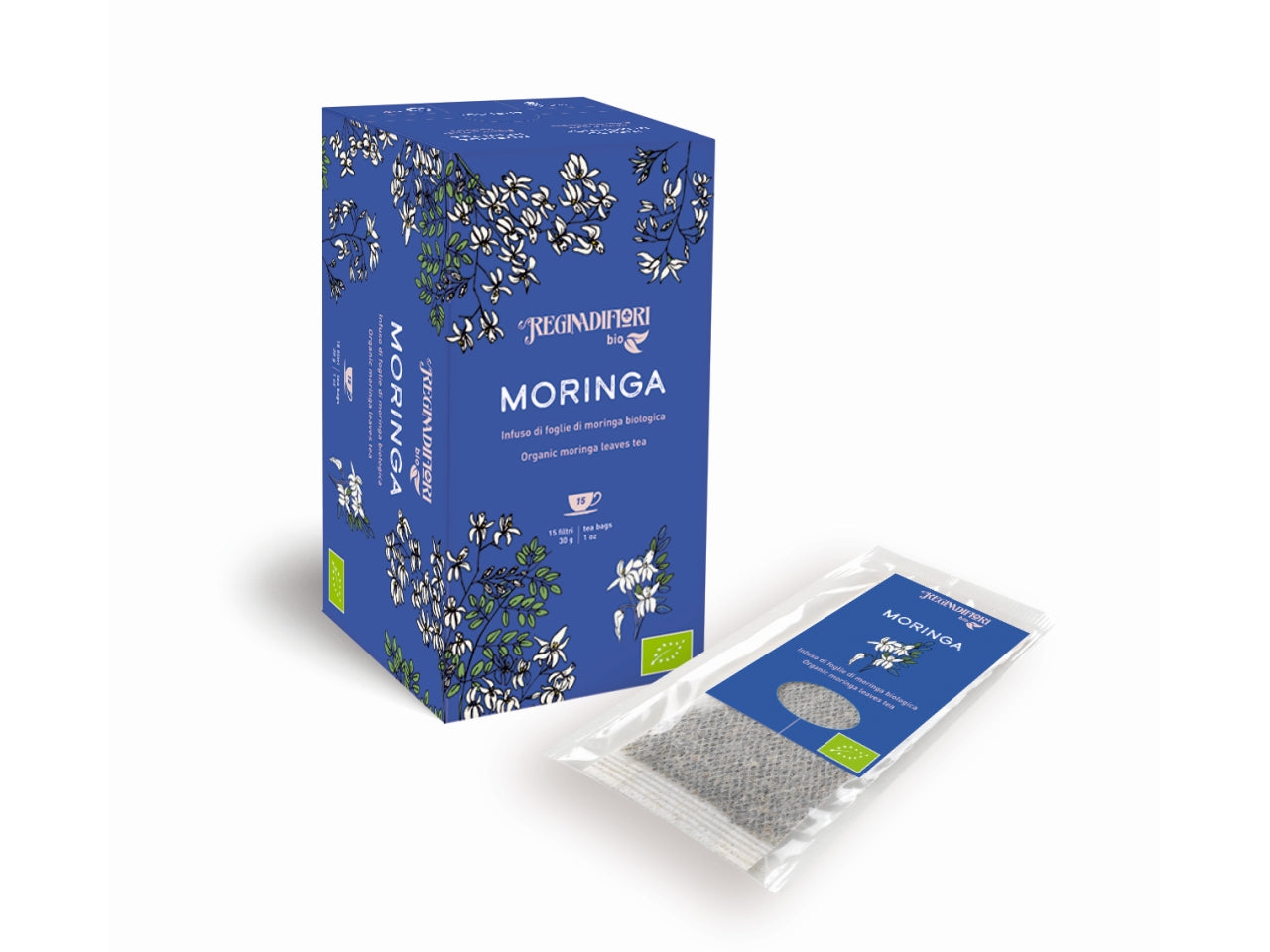 Tisana infuso di foglie di moringa biologica - la confezione comprende 15 astucci da 2gr ciascuno