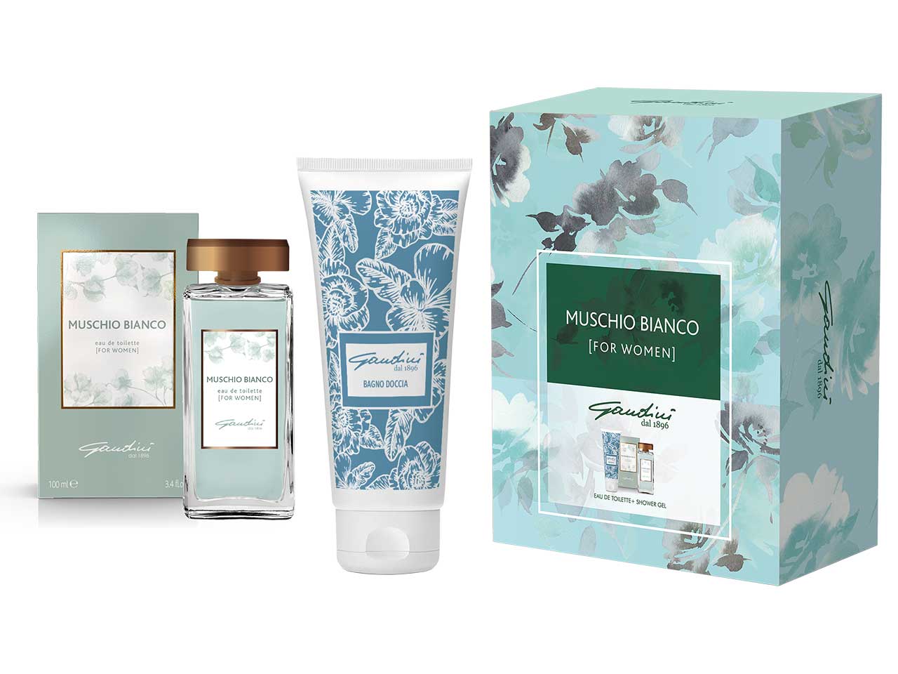 Set regalo gandini muschio bianco eau de toilette 100ml + shower gel 200ml