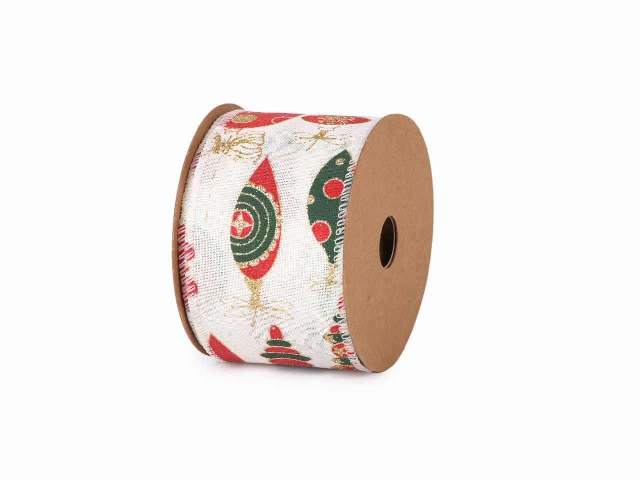 Nastro sestriere  bianco 63mmx10mt con decoro natalizio