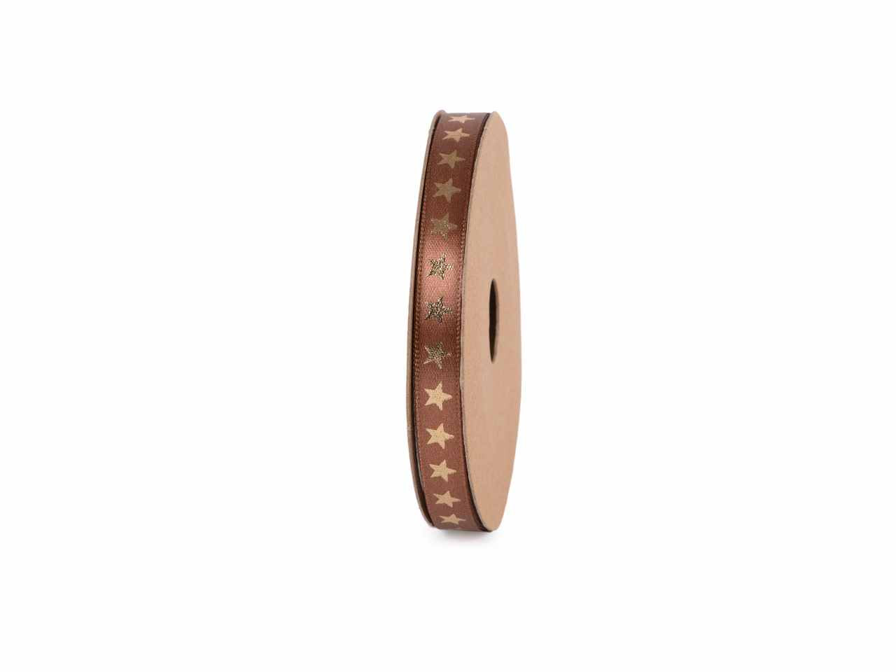 Nastro sturdust 9mmx10mt marrone con stelle oro